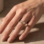1.0Ct*2 Heart Cut Toi et Moi Yellow Gold Moissanite Engagement Ring in S925 Sterling Silver - Image 3