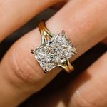 S925 Split Shank 5.0Ct Radiant Cut Hidden Halo Engagement Ring in Sterling Silver