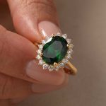 S925 Luxurious Halo 4.5Ct Oval Cut Red/Blue/Green Sapphire Engagement Ring In Sterling Silver - Image 8