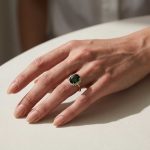 S925 Luxurious Halo 4.5Ct Oval Cut Red/Blue/Green Sapphire Engagement Ring In Sterling Silver - Image 10