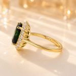 S925 Luxurious Halo 4.5Ct Oval Cut Red/Blue/Green Sapphire Engagement Ring In Sterling Silver - Image 12