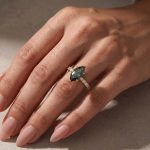 S925 White &Green Moissanite 3.0 Ct Marquise Cut Side Stone Yellow Gold Engagement Ring - Image 7