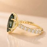 S925 White &Green Moissanite 3.0 Ct Marquise Cut Side Stone Yellow Gold Engagement Ring - Image 10