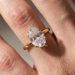 S925 3.0Ct Oval Cut Moissanite Solitaire Yellow Gold Engagement Ring in Sterling Silver Promise Ring For Women