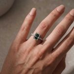 S925 Green Moissanite 3.5Ct Radiant Cut Yellow Gold & White Gold Engagement Ring For Women - Image 7