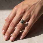 S925 Green Moissanite 3.5Ct Radiant Cut Yellow Gold & White Gold Engagement Ring For Women - Image 2