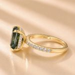 S925 Green Moissanite 3.5Ct Radiant Cut Yellow Gold & White Gold Engagement Ring For Women - Image 5