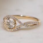 S925 Moissanite Halo 1.2Ct Round Cut Yellow Gold Engagement Ring - Image 3