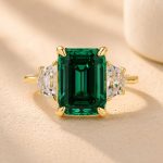 S925 Gorgeous Paraiba Tourmaline Radiant Cut&Emerald Cut Three Stone Engagement Ring - Image 4
