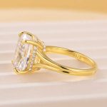 S925 Split Shank 5.5Ct Cushion Cut Hidden Halo Engagement Ring in Sterling Silver - Image 4
