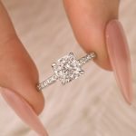 S925 2.0 Carat Cushion Cut White Sapphire Women's Engagement Ring