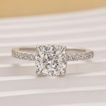 S925 2.0 Carat Cushion Cut White Sapphire Women's Engagement Ring - Image 4