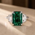 S925 Gorgeous Paraiba Tourmaline Radiant Cut&Emerald Cut Three Stone Engagement Ring - Image 9
