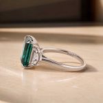 S925 Gorgeous Paraiba Tourmaline Radiant Cut&Emerald Cut Three Stone Engagement Ring - Image 10