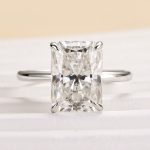 S925 Maxine Timeless Moissanite 3.5 Ct~4.5 Ct Radiant Cut Engagement Ring In Sterling Silver - Image 5