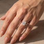 S925 Classic Yellow Gold Radiant Cut Simulated Diamond Engagement Ring For Women - Image 6
