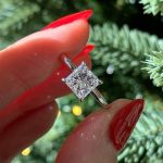 S925 Classic Square Princess Cut Engagement Ring for Women In Sterling Silver - Image 2