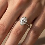 S925 Maxine Moissanite 2.5~4.0Ct Pear Cut Engagement Ring For Women