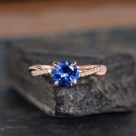 S925 Classic Twist 1.25 Carat Round Cut Blue Sapphire Engagement Ring For Her In Sterling Silver - Image 6