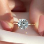 S925 Luxurious Round Cut 4 Prong Solitaire Engagement Ring For Women In Sterling Silver
