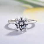 S925 Luxurious Round Cut 4 Prong Solitaire Engagement Ring For Women In Sterling Silver - Image 8