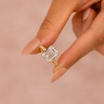S925 Maxine Moissanite 4.5 Carat Emerald Cut Engagement Ring For Women - Image 3