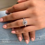 S925 Stunning Halo Round Cut Simulated Diamond Engagement Ring In Sterling Silver - Image 3