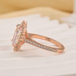 S925 Gorgeous Halo Radiant Cut Simulated Diamond Engagement Ring In Sterling Silver - Image 9