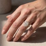 S925 Gorgeous Halo Radiant Cut Simulated Diamond Engagement Ring In Sterling Silver - Image 5