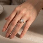 S925 Luxurious Halo Cushion Cut Sona Simulated Diamond Engagement Ring In Sterling Silver - Image 7