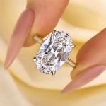 S925 Luxurious 8.0Ct Two-Tone Oval Cut Engagement Ring In Sterling Silver