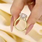 S925 Luxurious 8.0Ct Two-Tone Oval Cut Engagement Ring In Sterling Silver - Image 3