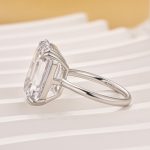S925 Luxurious 11.5 Carat Big Emerald Cut Engagement Ring In Sterling Silver - Image 4
