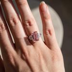 S925 Gorgeous Emerald Cut Morganite Pink Three Stone Engagement Ring In Sterling Silver - Image 4