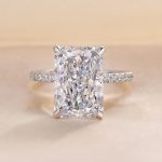 S925 Classic 7.0CT Big Radiant Cut Simulated Diamond Engagement Ring For Women - Image 3