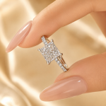 S925 Sparkle Square 2.0CtPrincess Cut Engagement Ring For Women in Sterling Silver