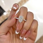 S925 Sparkle Pear Cut Sona Simulated Diamond Engagement Ring In Sterling Silver - Image 2