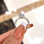 S925 Sparkle Pear Cut Sona Simulated Diamond Engagement Ring In Sterling Silver - Image 3
