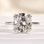 S925 Maxine Moissanite 4.5 Carat Cushion Cut Engagement Ring In Sterling Silver - Image 5