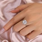 S925 Maxine Moissanite 4.5 Carat Cushion Cut Engagement Ring In Sterling Silver - Image 3
