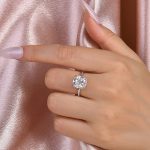 S925 Maxine Moissanite 4.5 Carat Cushion Cut Engagement Ring In Sterling Silver - Image 4