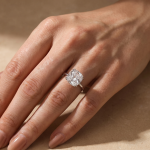 S925 Maxine Stunning Cushion Cut Engagement Ring In Sterling Silver - Image 9
