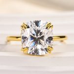 S925 Maxine Moissanite 4.5 Carat Cushion Cut Engagement Ring In Sterling Silver - Image 12