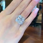 S925 Luxurious Crushed Ice Hybrid Radiant Cut Three Stone Engagement Ring In Sterling Silver - Image 2