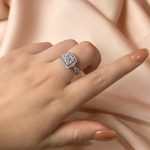 S925 Maxine Noble Halo Princess Cut Engagement Ring - Image 3