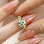 S925 Moissanite Yellow Gold 2.0 Carat Round Cut Vintage Engagement Ring - Image 4