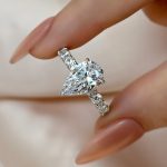 S925 Maxine Luxurious 3Ct Pear Cut Engagement Ring In Sterling Silver