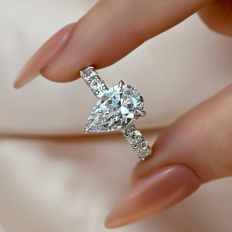 IMG-4049-1 S925 Maxine Luxurious 3Ct Pear Cut Engagement Ring In Sterling Silver - Image 1