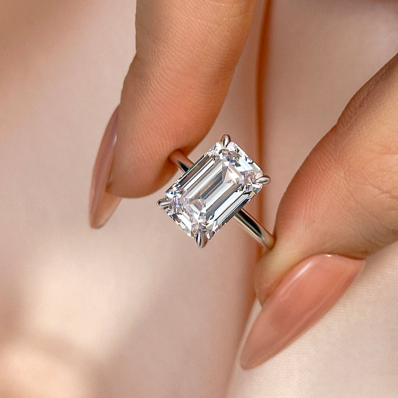 IMG-55311 S925 Maxine 5.0Ct Solitaire Emerald Cut Travel Ring - Image 1