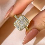 S925 Maxine Noble Halo Radiant Cut Engagement Ring - Image 8